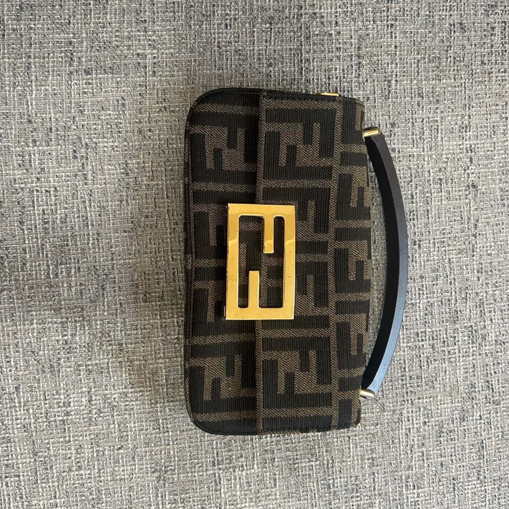 Fendi Monogram Canvas Bag in Brown and Black